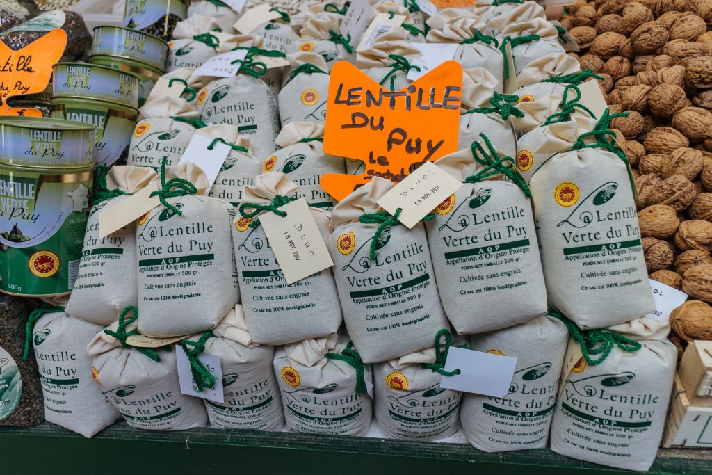 Lentilles vertes du Puy, Marché Saint Pierre, Clermont-Ferrand